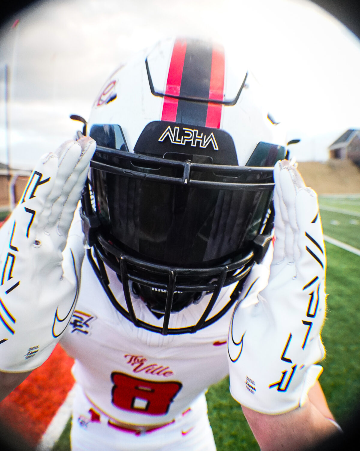 NGU football player action shot by Nate R Media