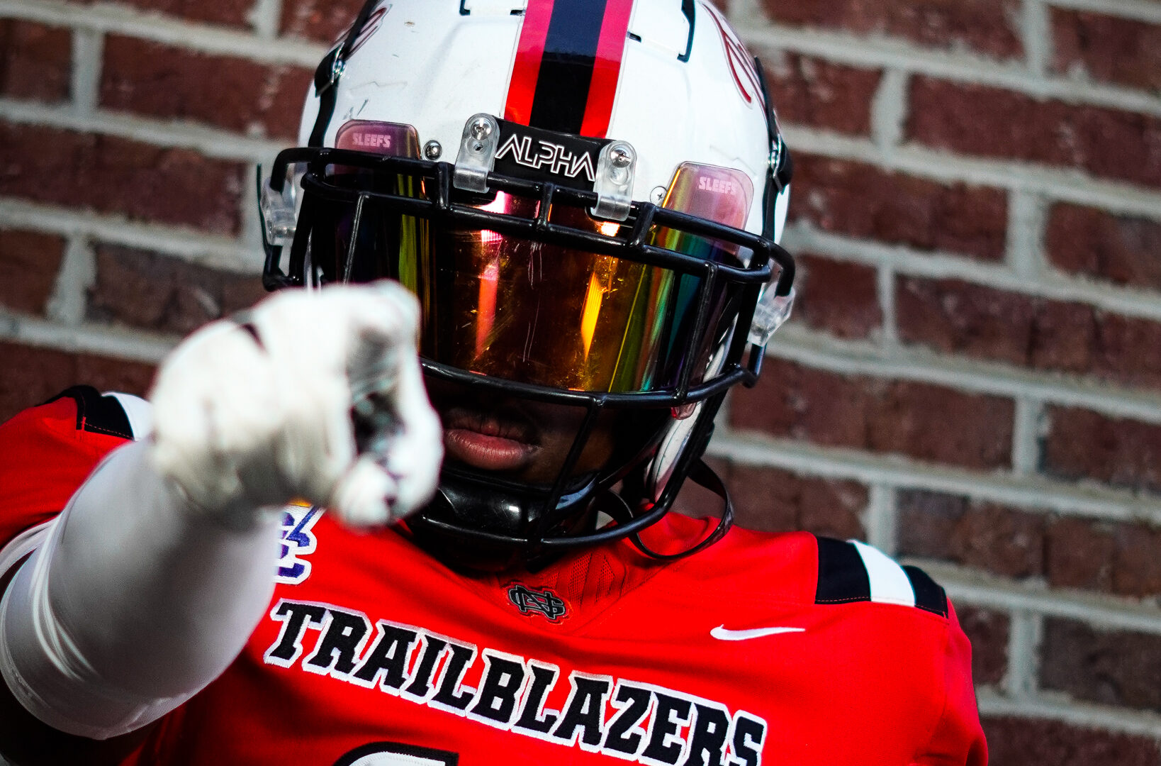 NGU football player action shot by Nate R Media
